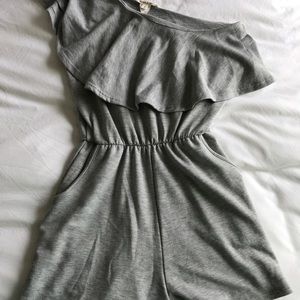 Grey, off shoulder romper
